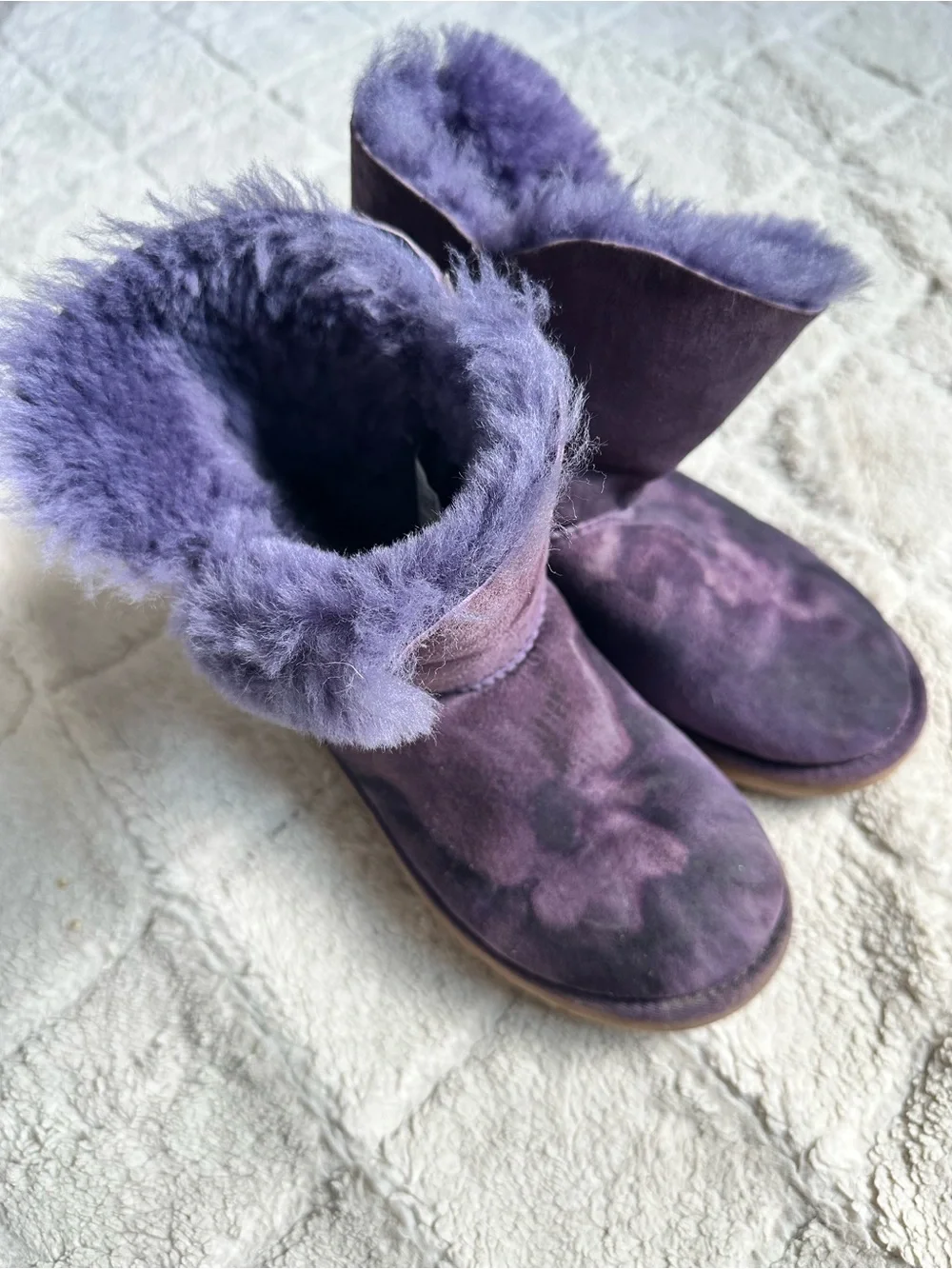 *FLAWED* Ugg Australia | Purple Bailey Button Boots Shoes | Size 4 Girls